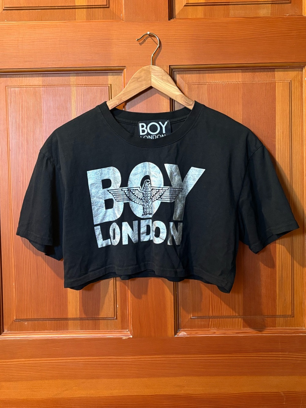 Boy London Crop T shirt Black Medium M